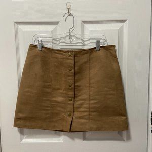 Beige Faux Suede Skirt